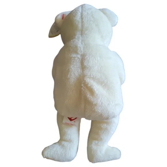 Vtg 05 Ty Beanie Baby DEAR ONE White Bear Floral (Hallmark Gold Crown Excl) 8.5" - Picture 7 of 12